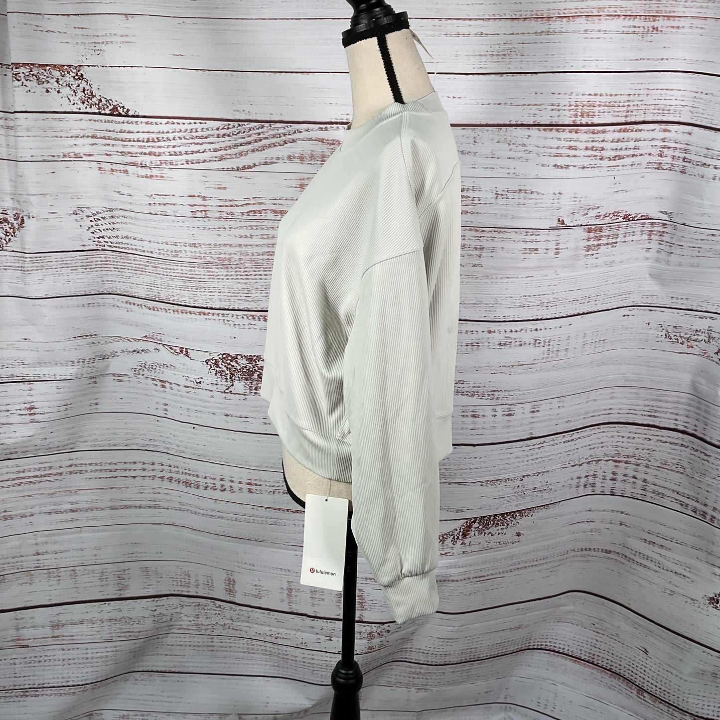 Lululemon Bone White Perfect Oversized Ribbed Crop Crew Sweater - Size 6