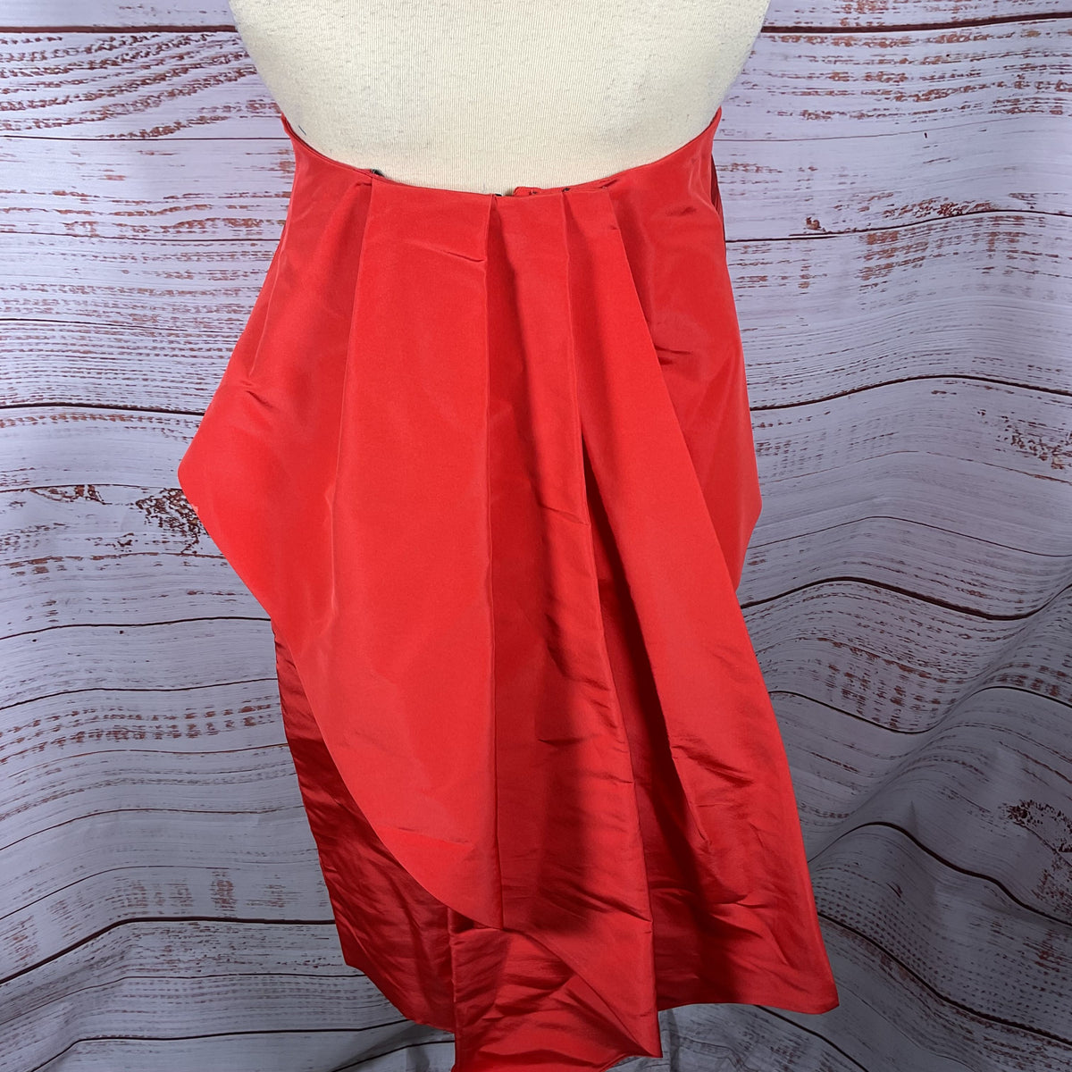 MONIQUE LHUILLIER Women's Silk Strapless Pleated Corset Bodice Dress- SZ 6