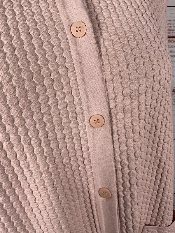 COS Textured Dot Flowy Button Down Knit Crew Neck Mini/Midi Sweater Dress Size M