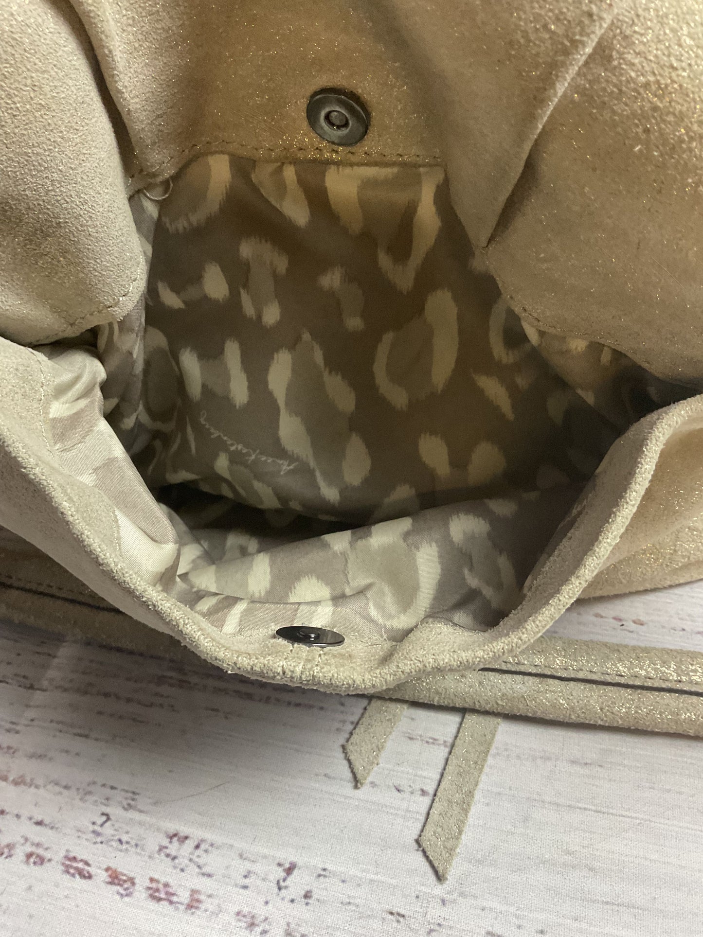 Aimee Kestenberg Gray Golden Satchel Handbag