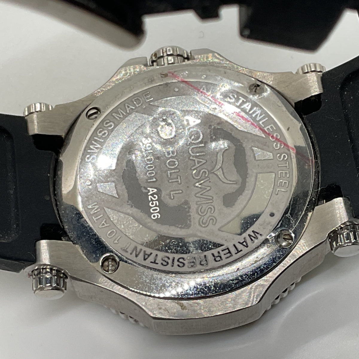 AQUASWISS Bolt L Women's Diamond Accent Silver Tone Rubber Band Watch