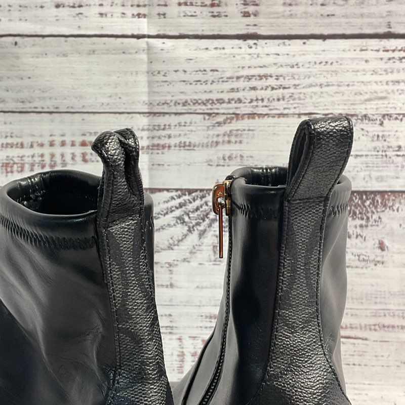 Coach Nala Black Leather Bootie Heeled Side Zip Women's Shoe 8.5