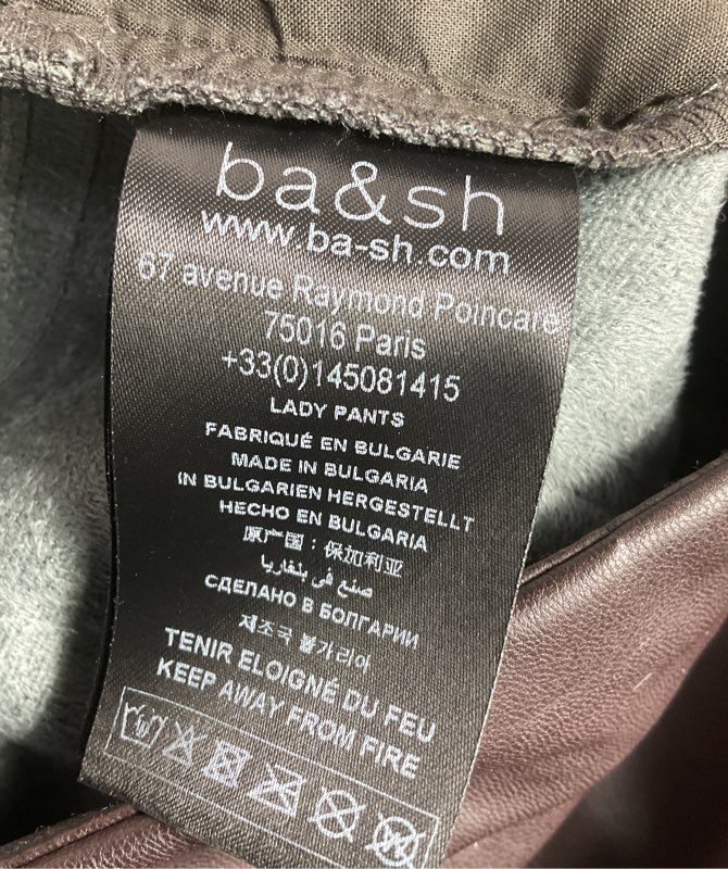 ba&sh Franches Faux Leather Pants Chocolate 4