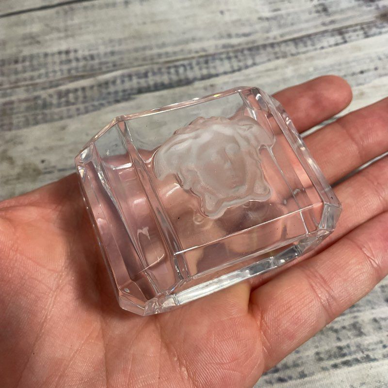 VTG. Rosenthal Versace Lumiere Medusa Head Cut Crystal Napkin Ring