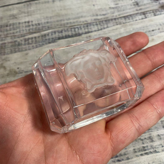VTG. Rosenthal Versace Lumiere Medusa Head Cut Crystal Napkin Ring