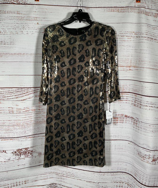 NWT Women's Nicole Miller Animal Print Sequined Dress Size 4 Retail $189