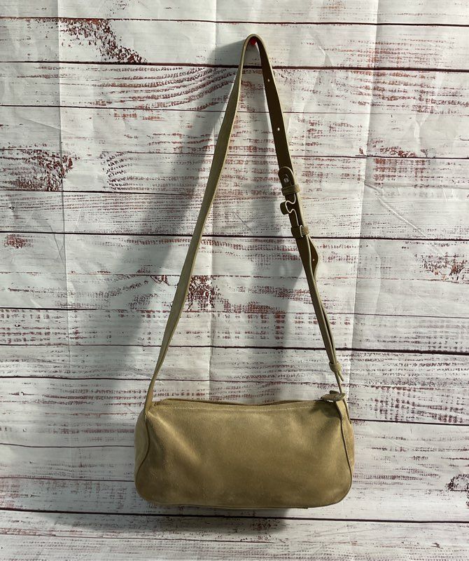 Women's Flattered Leather Suede Beige Shoulder Bag