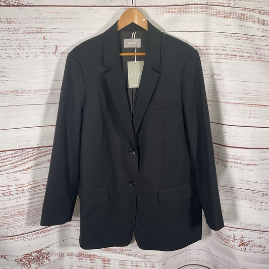 NWT Everlane Black Wool Blend Notch Lapel 2 Button Blazer Jacket - Size 16