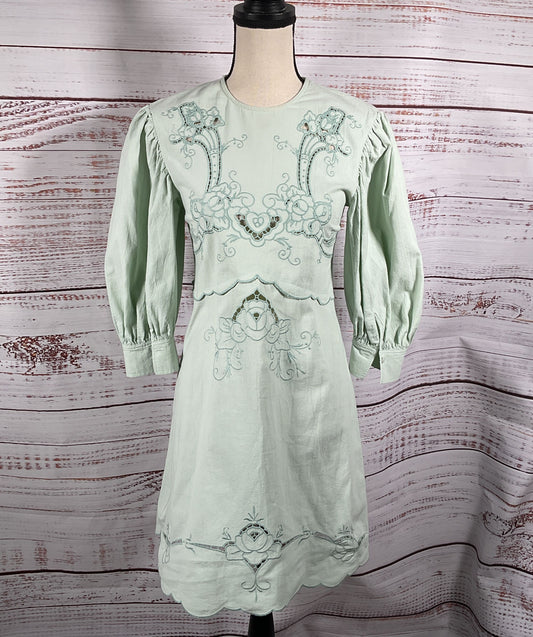 See by Chloé Eyelet A Line Dress Autumnal Blue 34