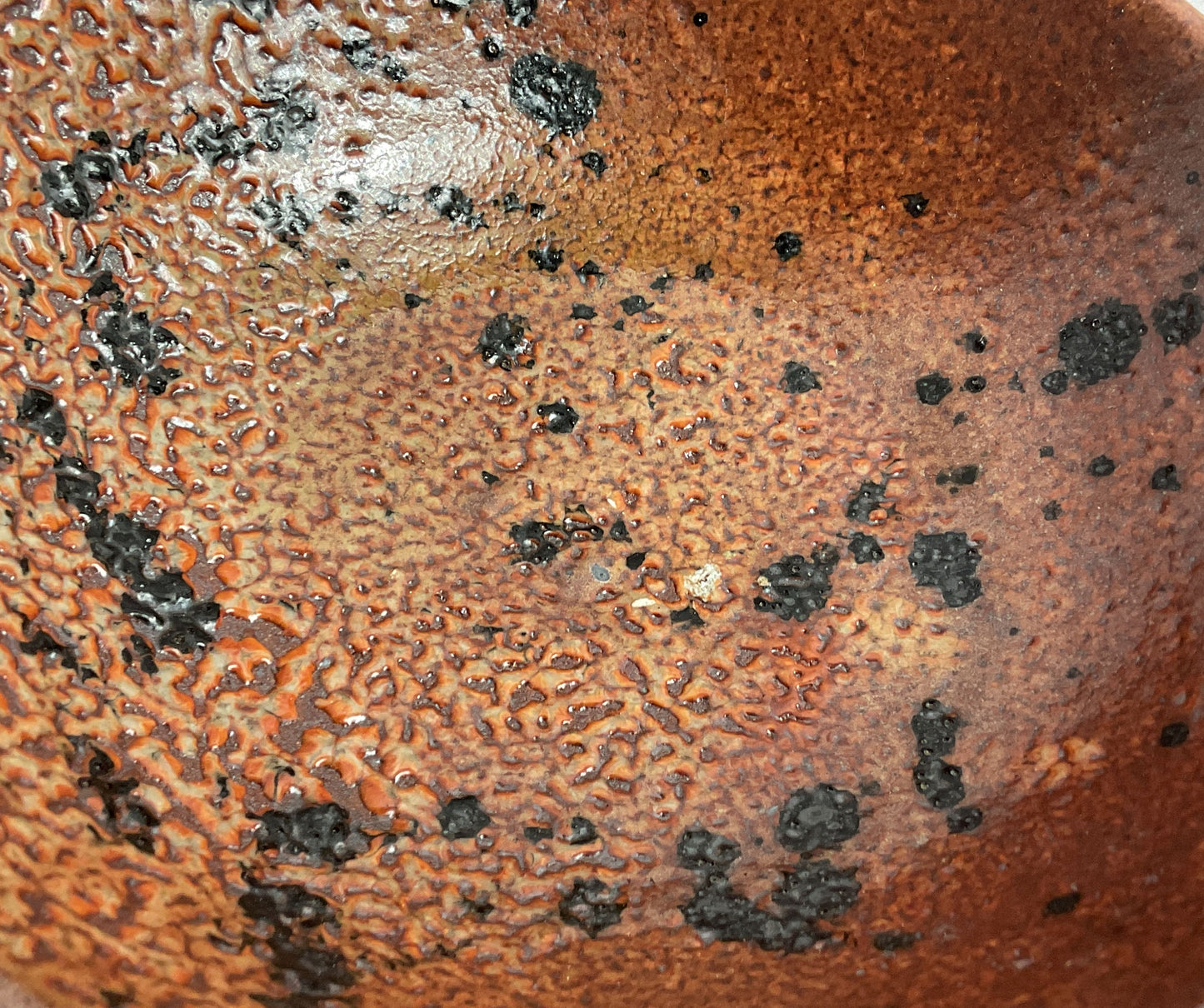 Handmade Speckled Glazed 6.5" Signed Bowl Copper Brown