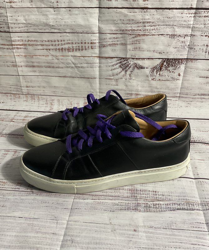 Greats Brooklyn Royale Men's Size 9.5 Black Leather Causal Sneakers Shoes