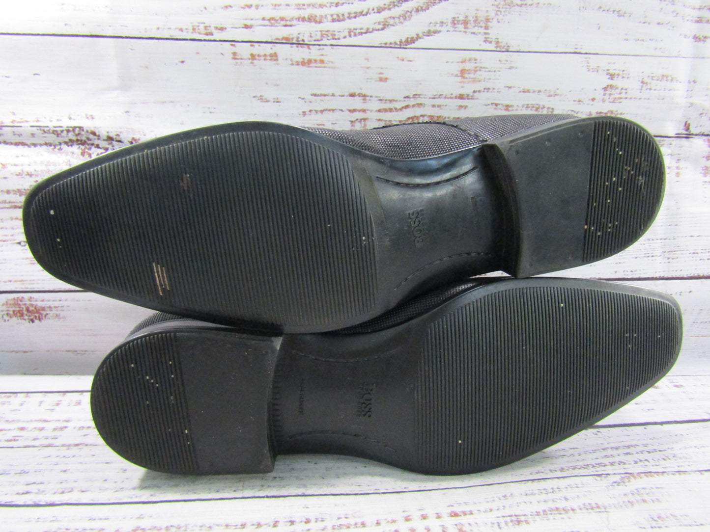 Hugo Boss Vareb Men's Textured Black Leather Oxfords Size 11