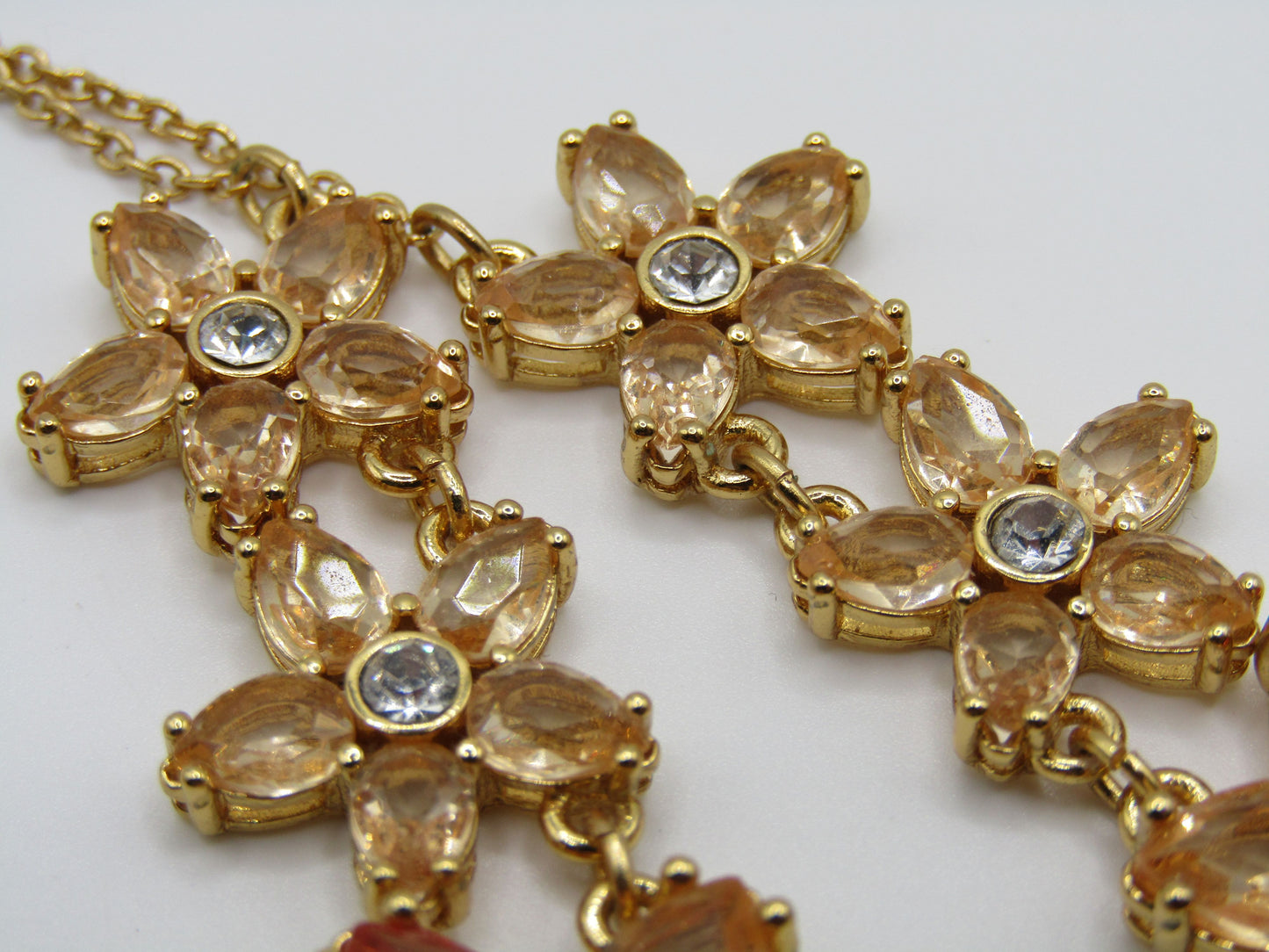 Kate Spade Bed of Roses Gold Plated Ombre Crystal Floral Necklace