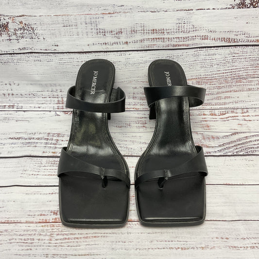 Jo Mercer Black Leather Block Heel Women Size 9
