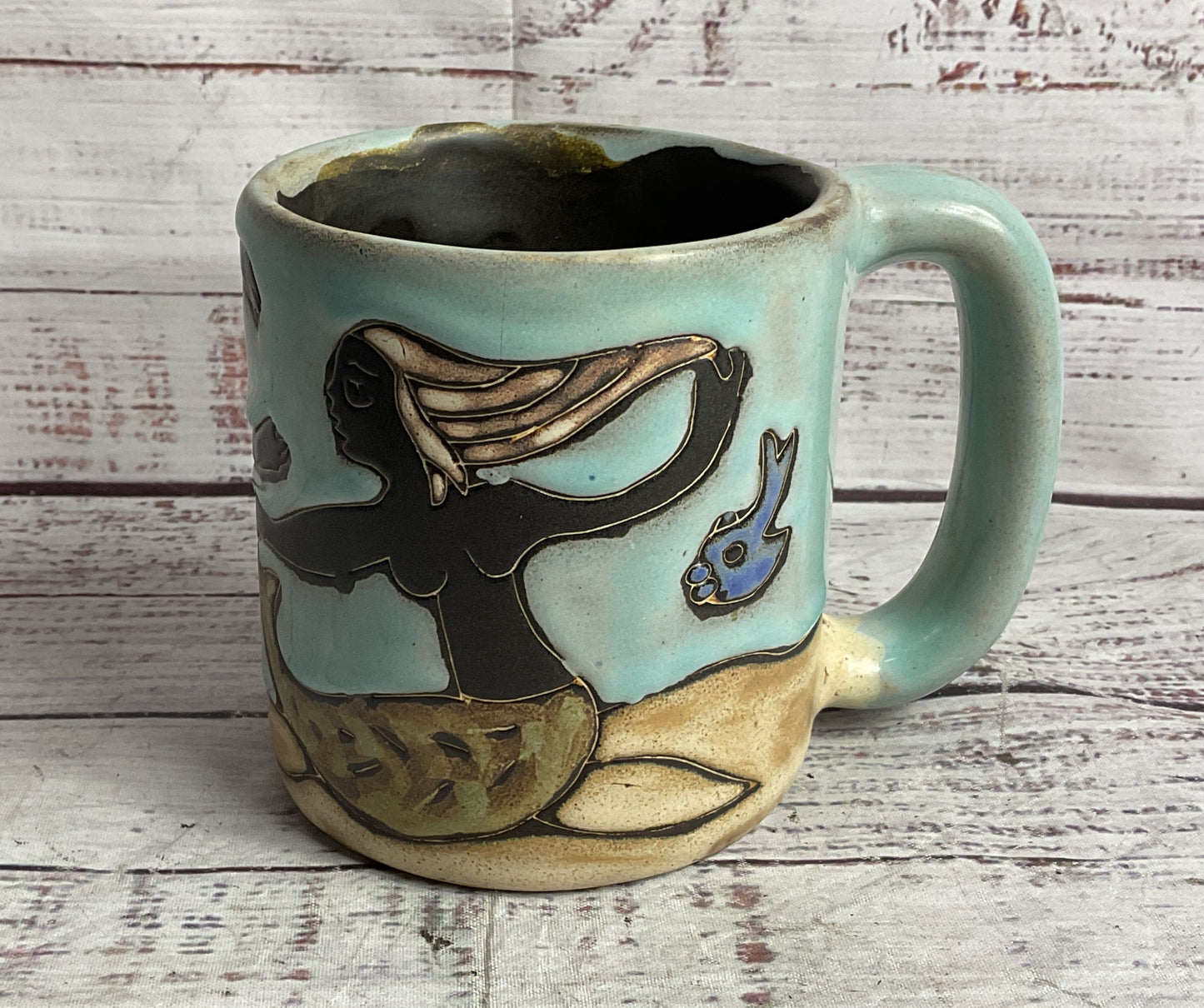 Design by Mara 16 oz Stoneware Mermaid Mug Multicolor