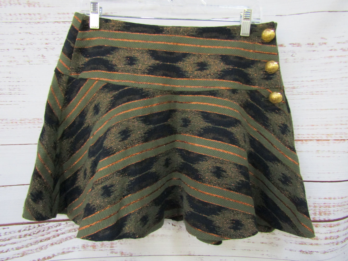 Ramy Brook Virginia Women's Green Geometric Mini Skirt Size 10