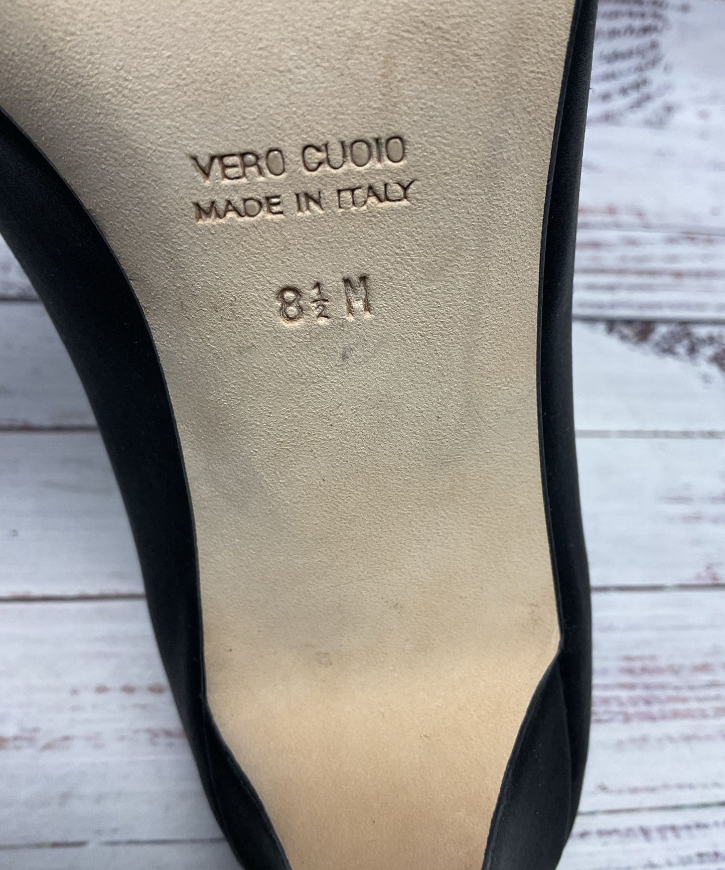 Silvia Fiorentina Black Satin Kitten Heel Bow Women Size 8.5