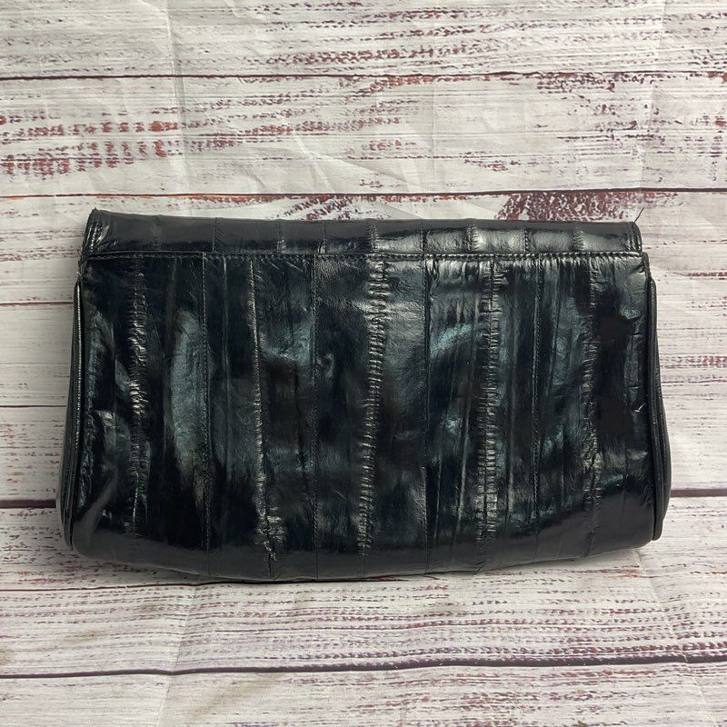 Vintage Genuine Black Eel Skin Clutch Purse