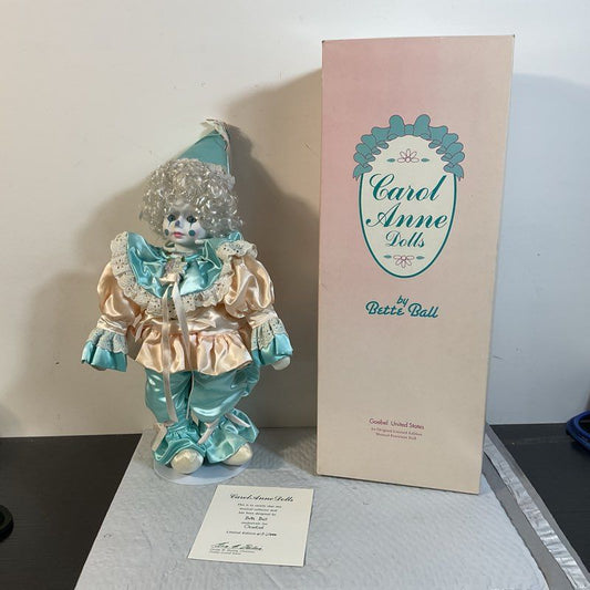 Carol Anne Dolls By Bette Ball Musical Doll Clown Musical Doll- 19"