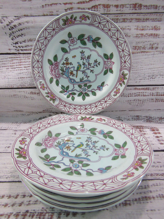 Adams Singapore Bird 6 Dessert Plates & 2 Salad Plates Made in England