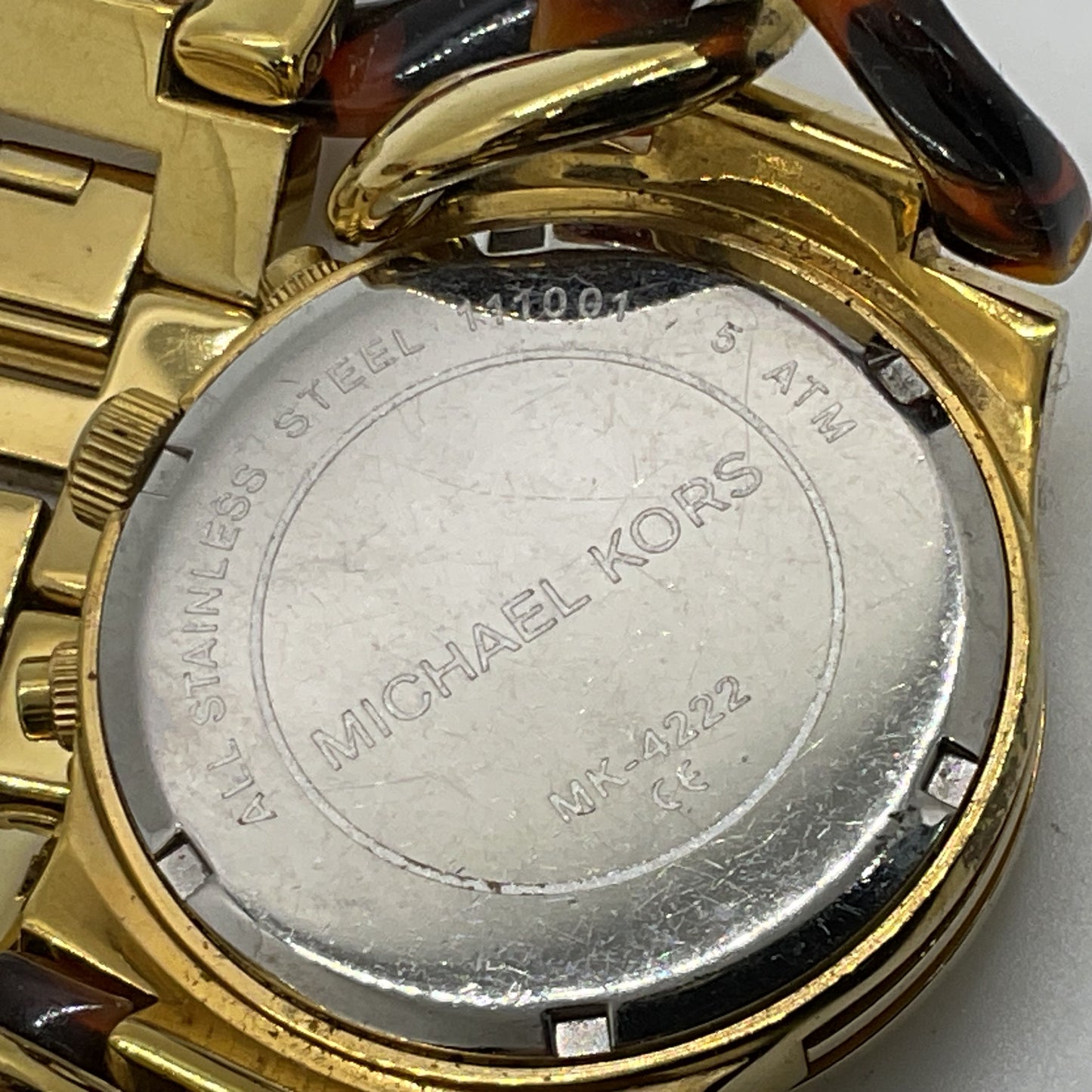 MICHAEL KORS MK-4222 Women's Gold Tone & Lucite Chronograph Watch
