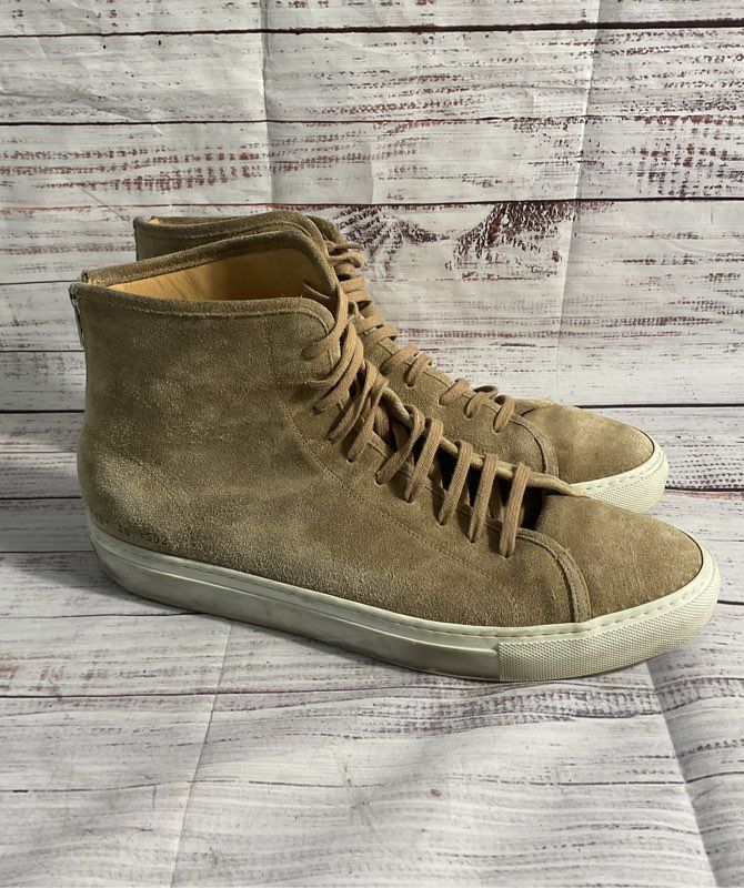 Woman by Common Projects Taupe Suede Ankle Zip High Top Sneaker Size 46 EU 13 US