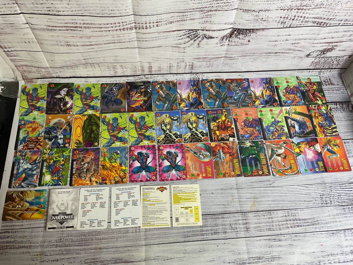 1985 MARVEL OverPower Card Game- 157 Cards Total