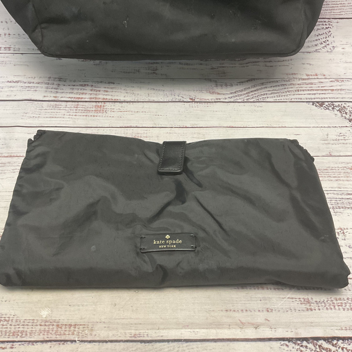 Kate Spade 2Way Black Nylon Travel Tote Bag Toiletries Caddy Worn.