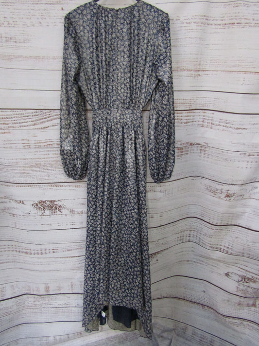 Ramy Brook Delmi Women's Blue Floral Long Sleeve Maxi Dress Size 10