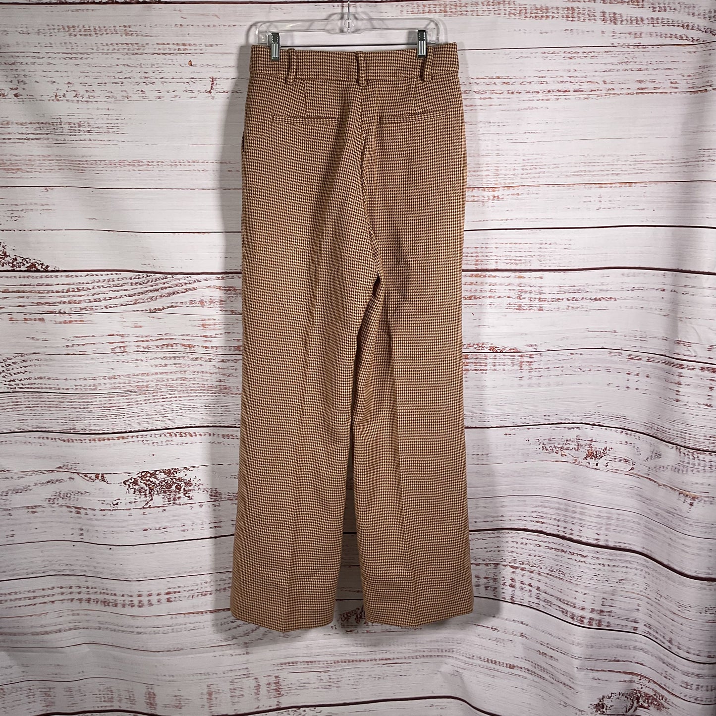 Favorite Daughter Plaid Brown Tan Houndstooth Pattern Pleated Pants - Size 10