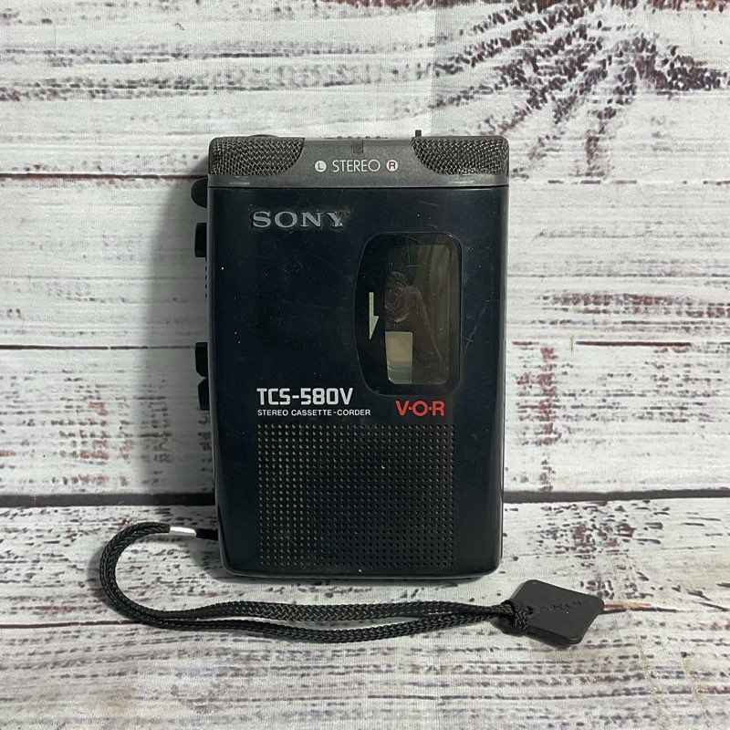 VTG. Sony TCS-580V Stereo Cassette Corder V-O-R Black *UNTESTED*