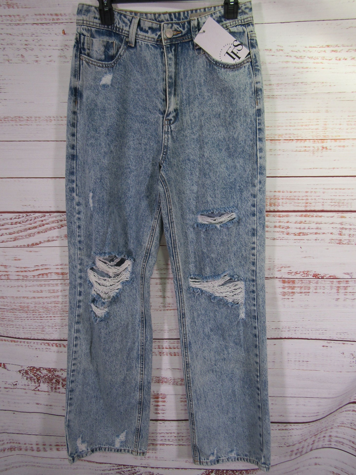 TwentyFourSeven Sydney Women's Blue Distressed Denim Jeans Size 38