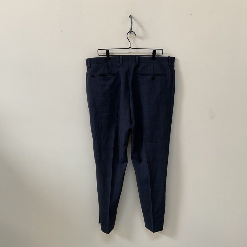 NWT Theory Mayer Navy Blue Tonal Plaid Pants - Size 38