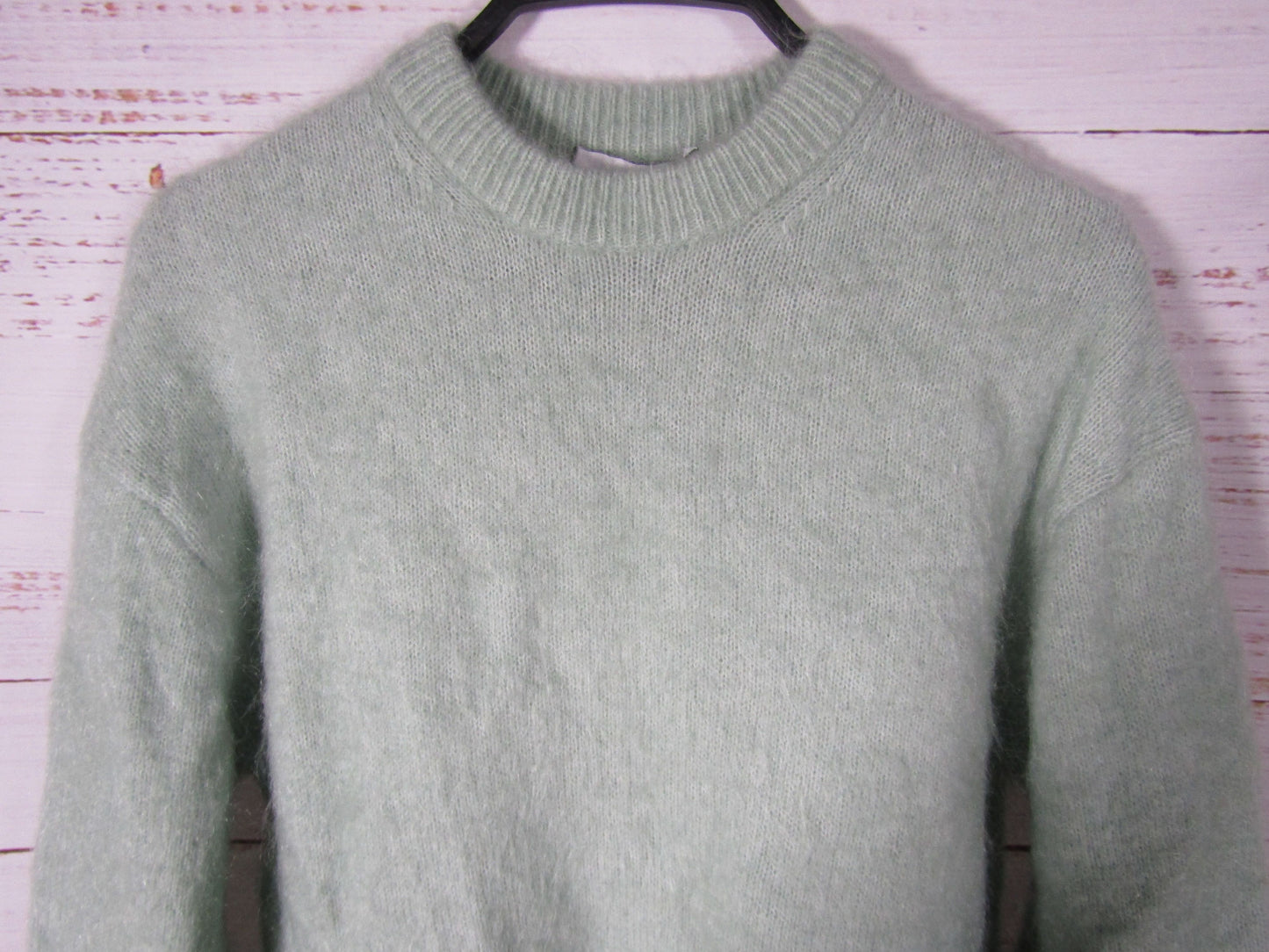 & Other Stories Women's Green Mohair Wool Blend Pullover Sweater Size XS