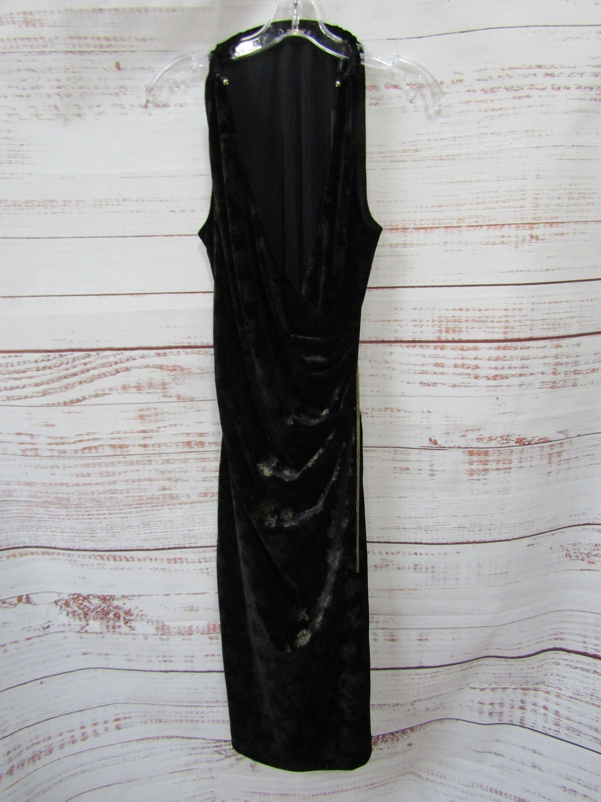 Elie Tahari Belecia Women's Black Velvet Cocktail Evening Dress Size L