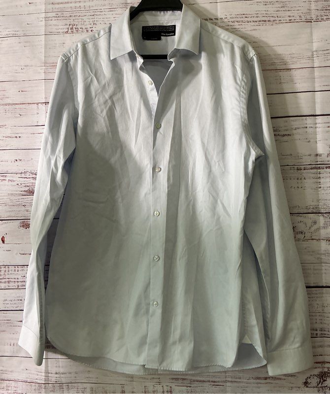 Men's The Kooples Light Blue Classic Button Down Cotton Shirt Size M Retail $215