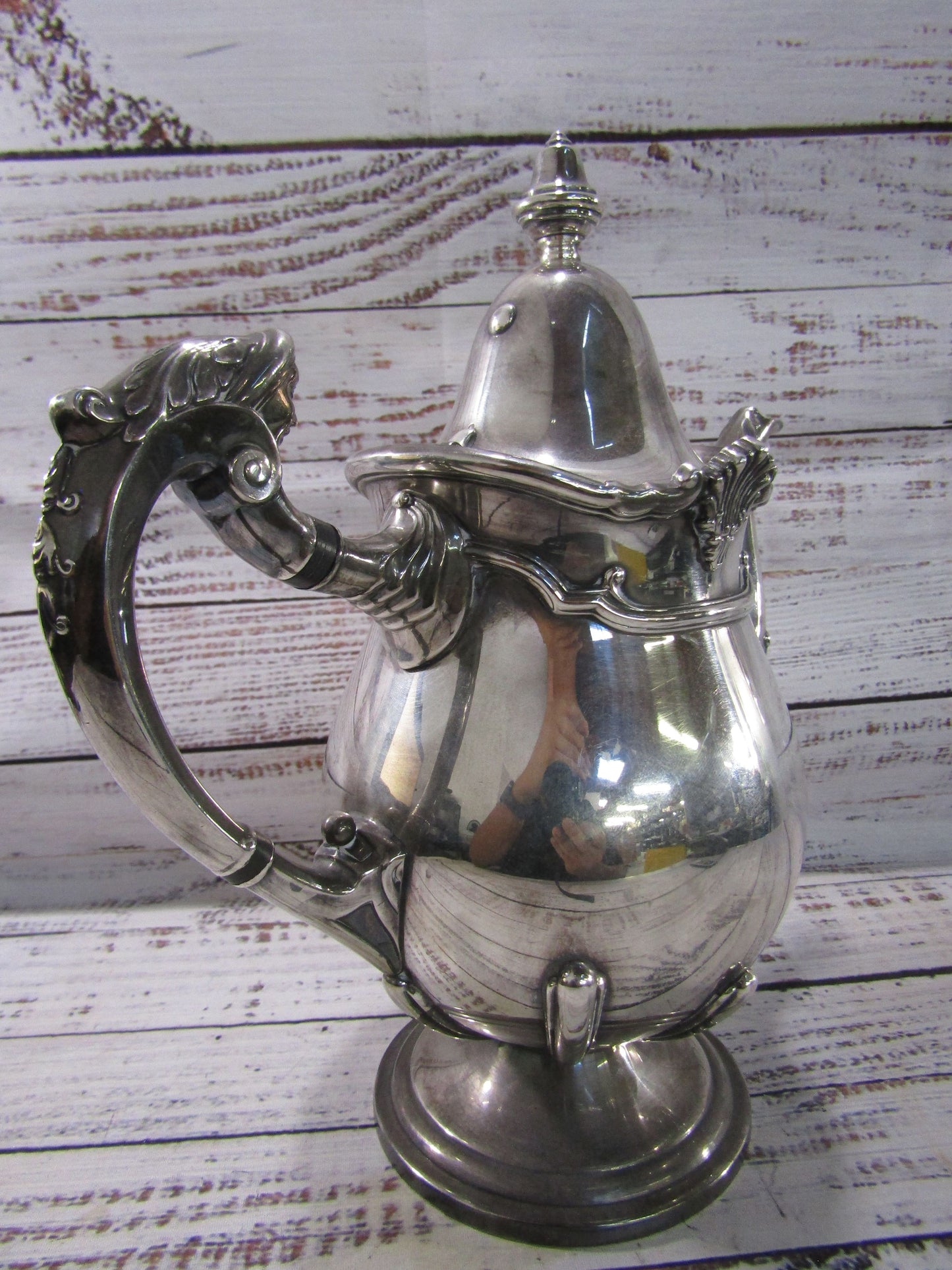 Reed & Barton Baronial Ornate Electroplated Nickel Silver Coffee Pot