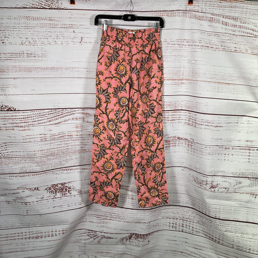 A.L.C. Henry Print Pink Floral Pattern Linen Pants - Size 0