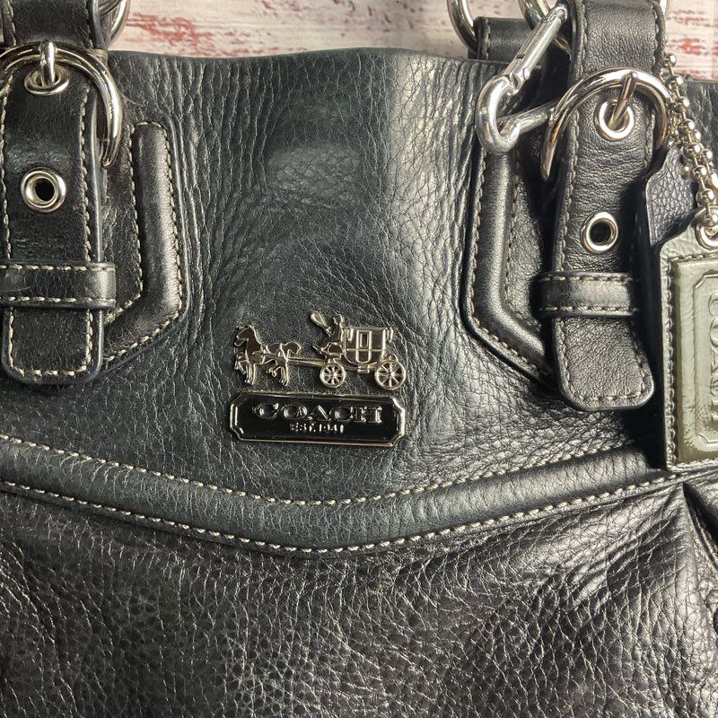 Coach 14574 Madison Carryall Black Leather Y2K Satchel Purse
