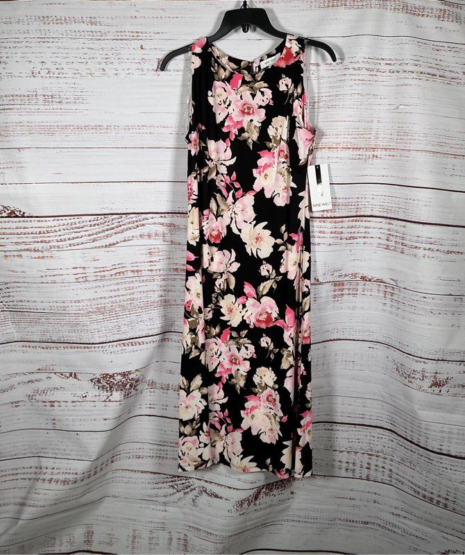 NWT Women's Nine West Floral Print Sleeveless Dress Size 4