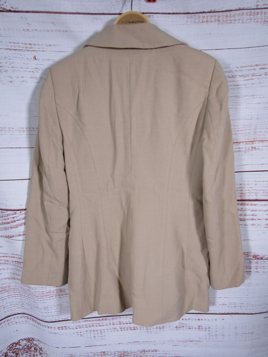 Vintage Emporio Armani Women's Beige Blazer Jacket Size 42 Made in Italy