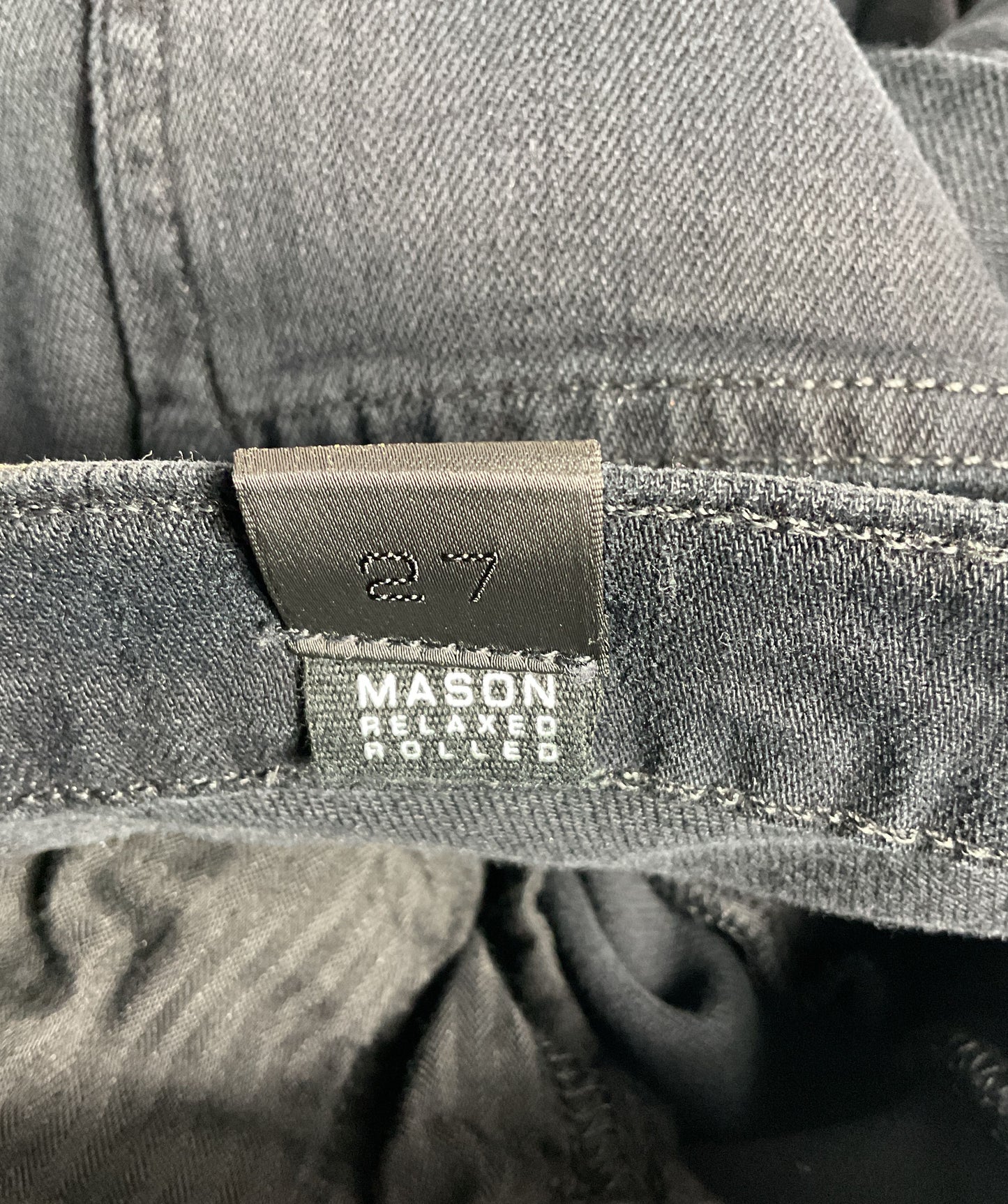 Vince Mason Relaxed Rolled Jeans Black 27