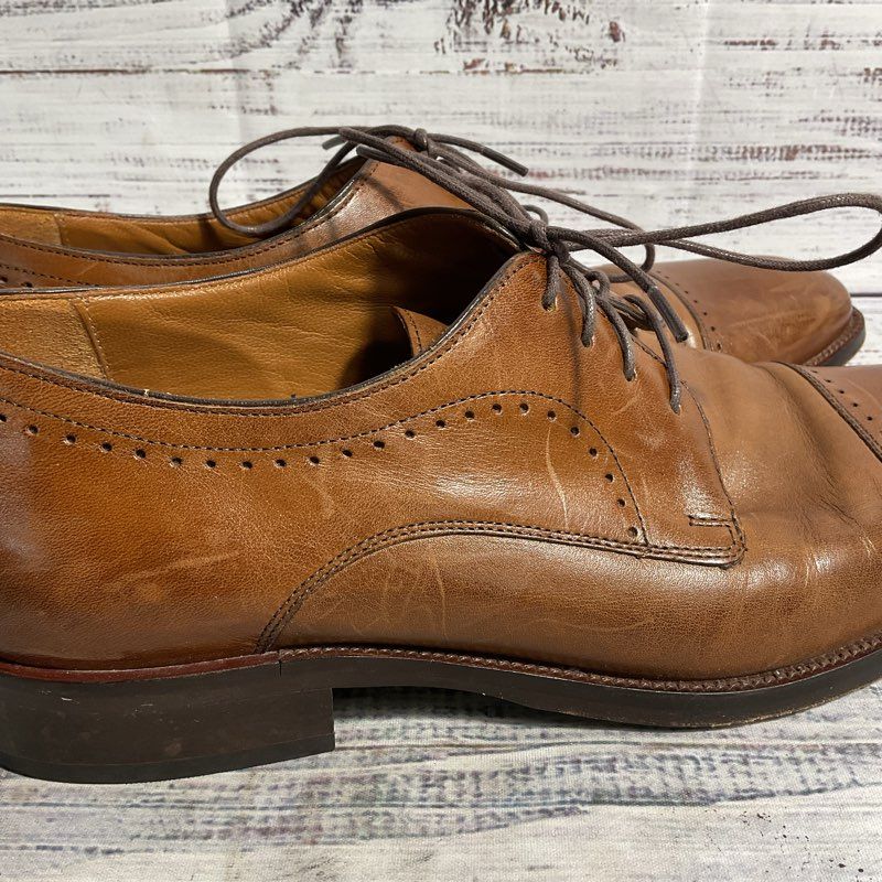 Johnston & Murphy Brown Leather Brogue Oxford Dress Shoe Men's 9.5
