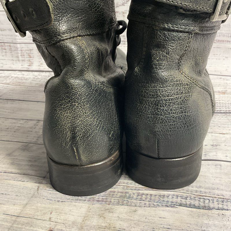 All Saints Spitalfields Damisi Black Leather Combat Boot Men's 10 US/43 EU