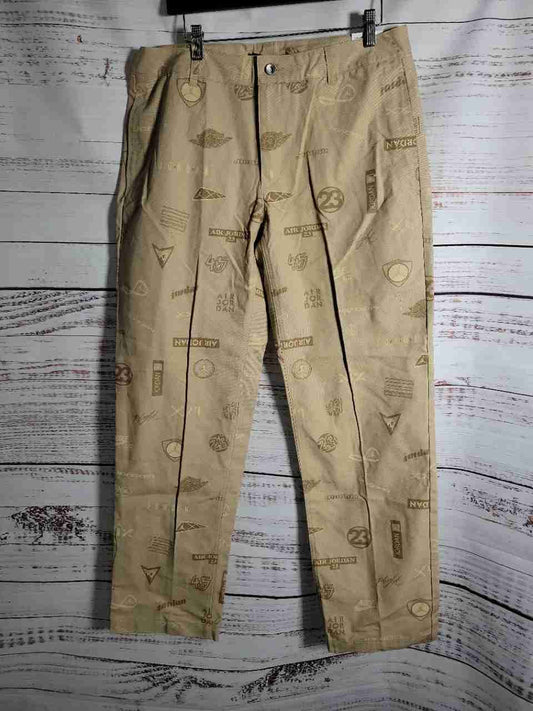 NWT Men's Air Jordan Beige Logo Pants Size 34