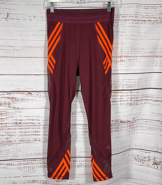 Adidas Ivy Park 7/8 Leggings Maroon Solar Orange M