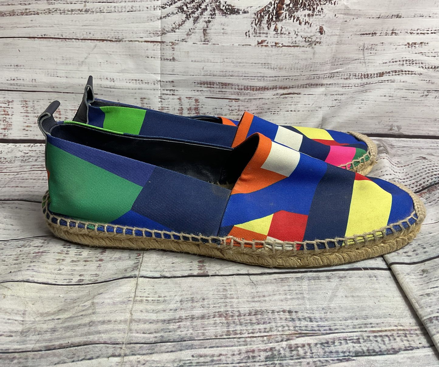 Ralph Lauren Canvas Slip On Espadrilles Loafers Multicolor 8