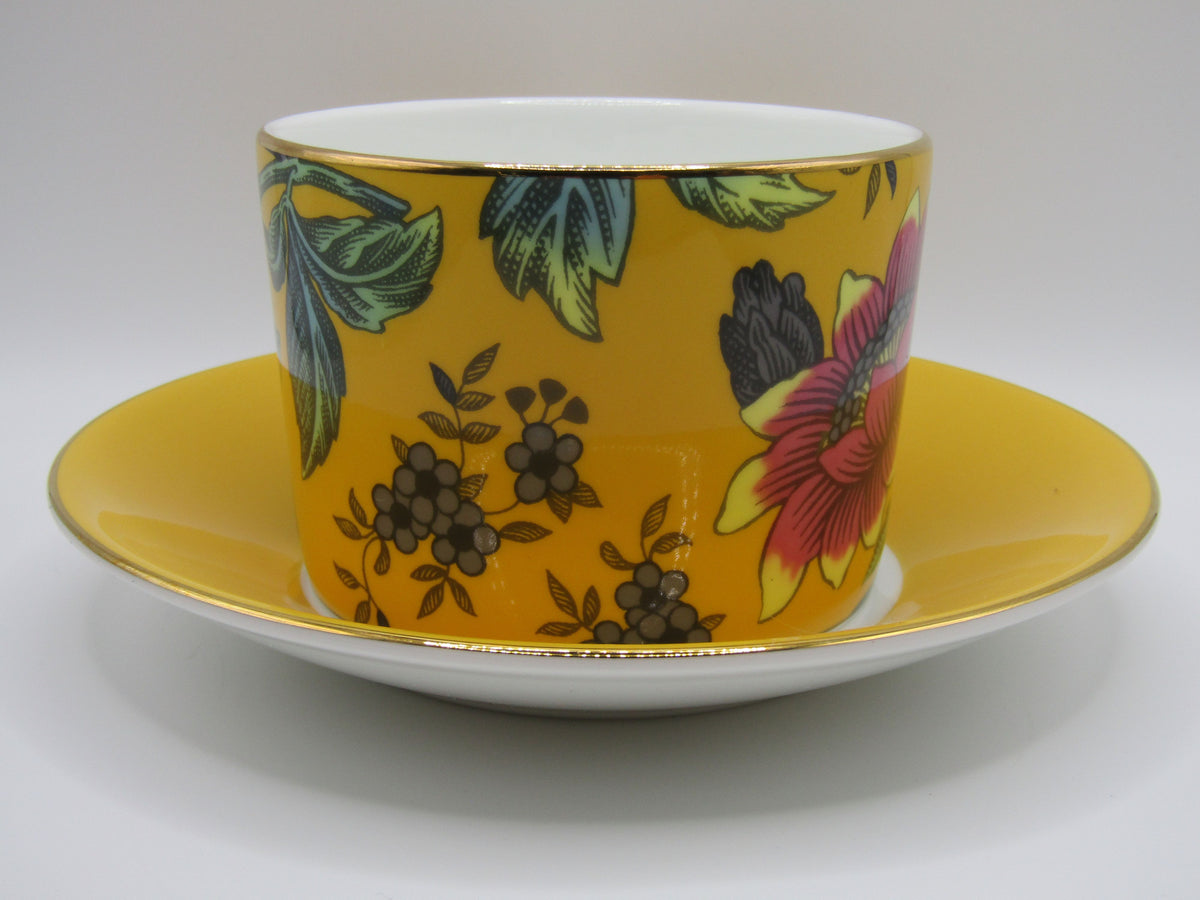 Wedgwood Wonderlust Yellow Tonquin Bone China Flat Cup & Saucer Set