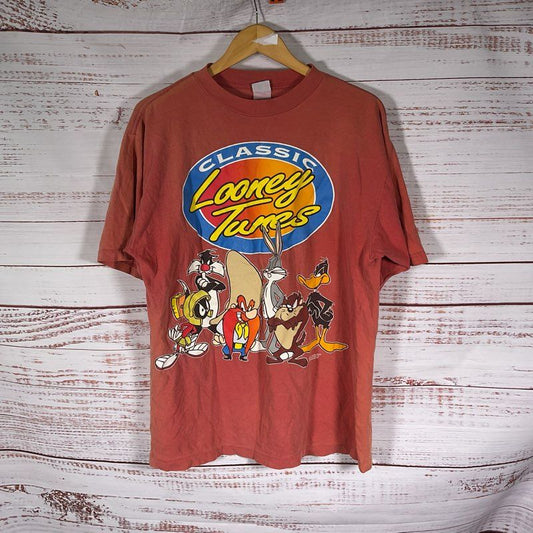 Vintage Pro Spirit Classic Looney Tunes Orange T-shirt - Size XL