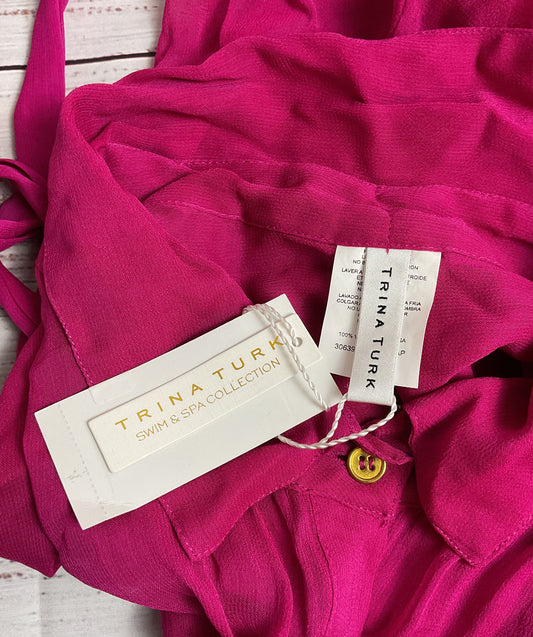 NWT Trina Turk Sheer Pink Swim Cover-Up Dress - Size Large *SEE DISCRIPTION*